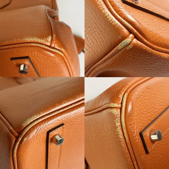 Hermes Orange Clemence 30cm Birkin Bag - Picture 5 of 9